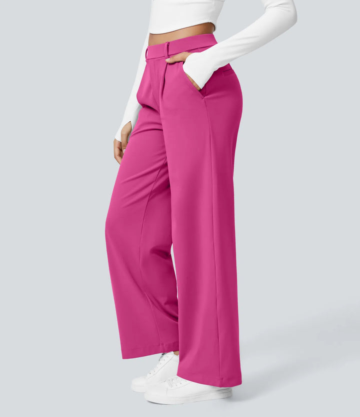 Pantalon tailleur Jean & Marie DayStretch coupe droite taille haute avec poches