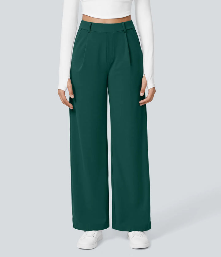 Pantalon tailleur Jean & Marie DayStretch coupe droite taille haute avec poches