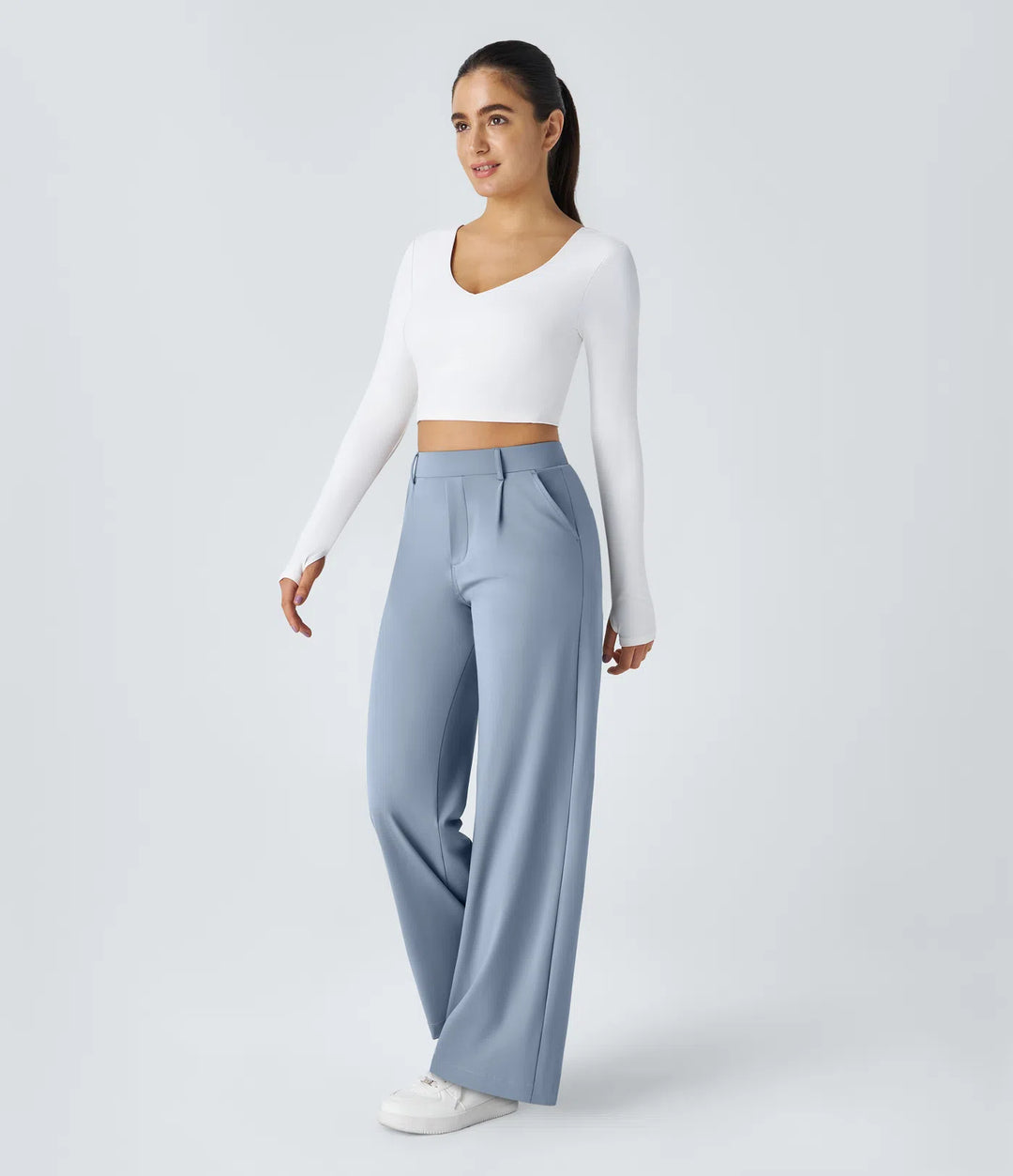 Pantalon tailleur Jean & Marie DayStretch coupe droite taille haute avec poches