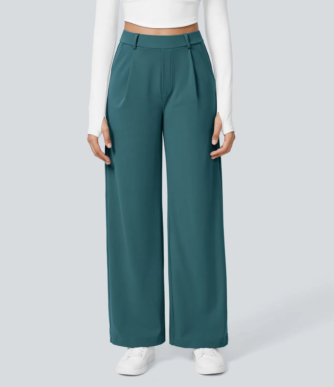 Pantalon tailleur Jean & Marie DayStretch coupe droite taille haute avec poches
