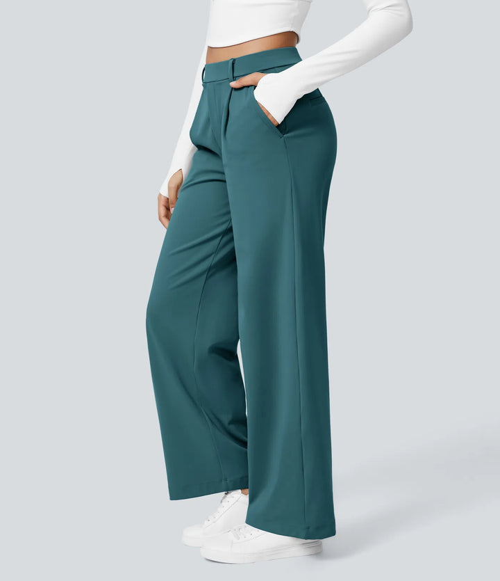 Pantalon tailleur Jean & Marie DayStretch coupe droite taille haute avec poches