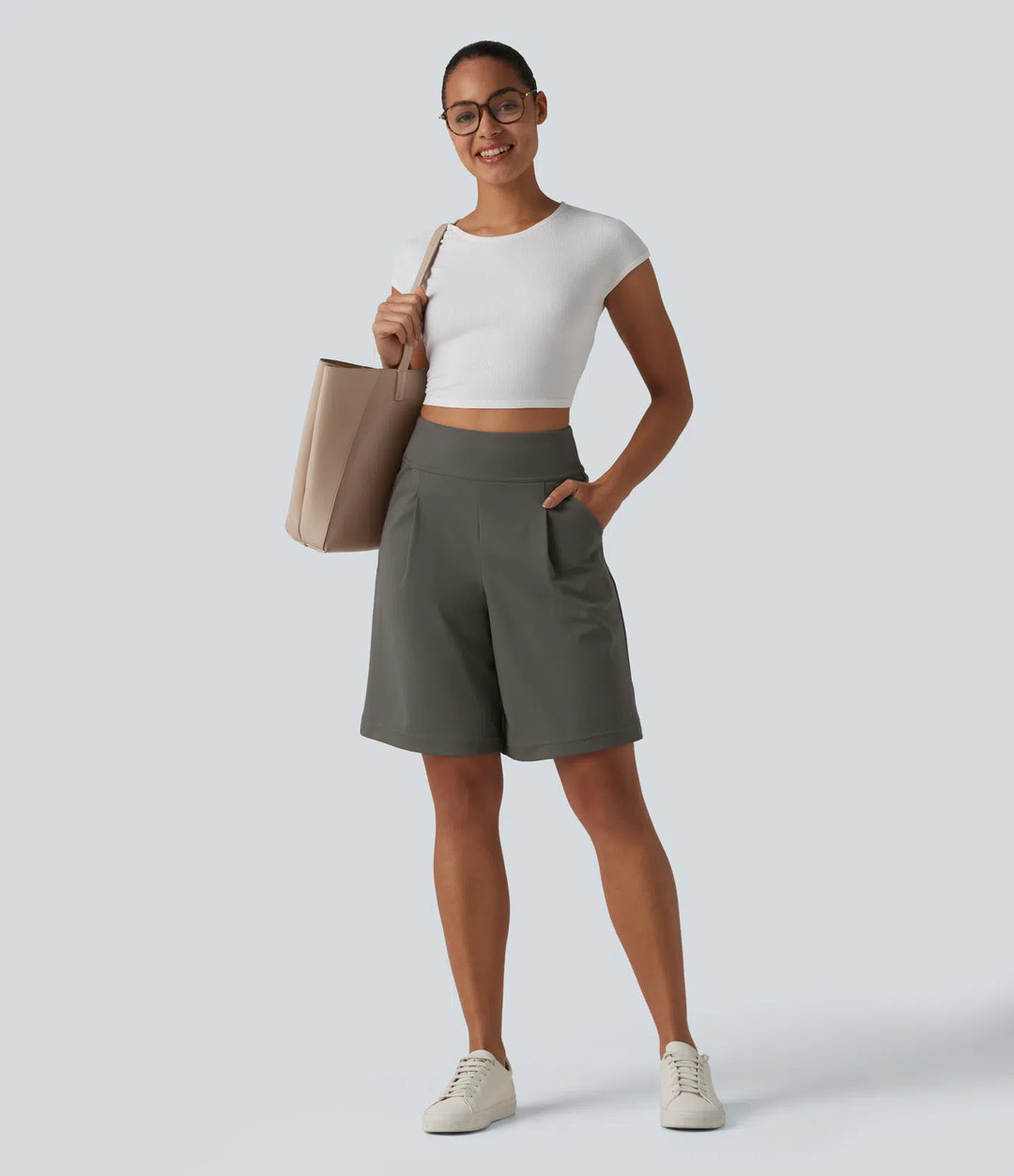 Short tailleur bermuda plissé