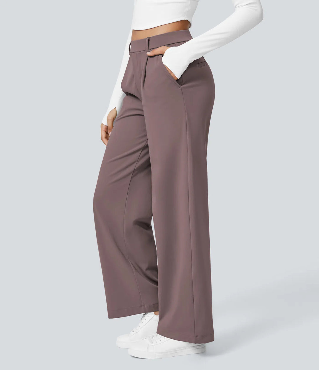 Pantalon tailleur Jean & Marie DayStretch coupe droite taille haute avec poches