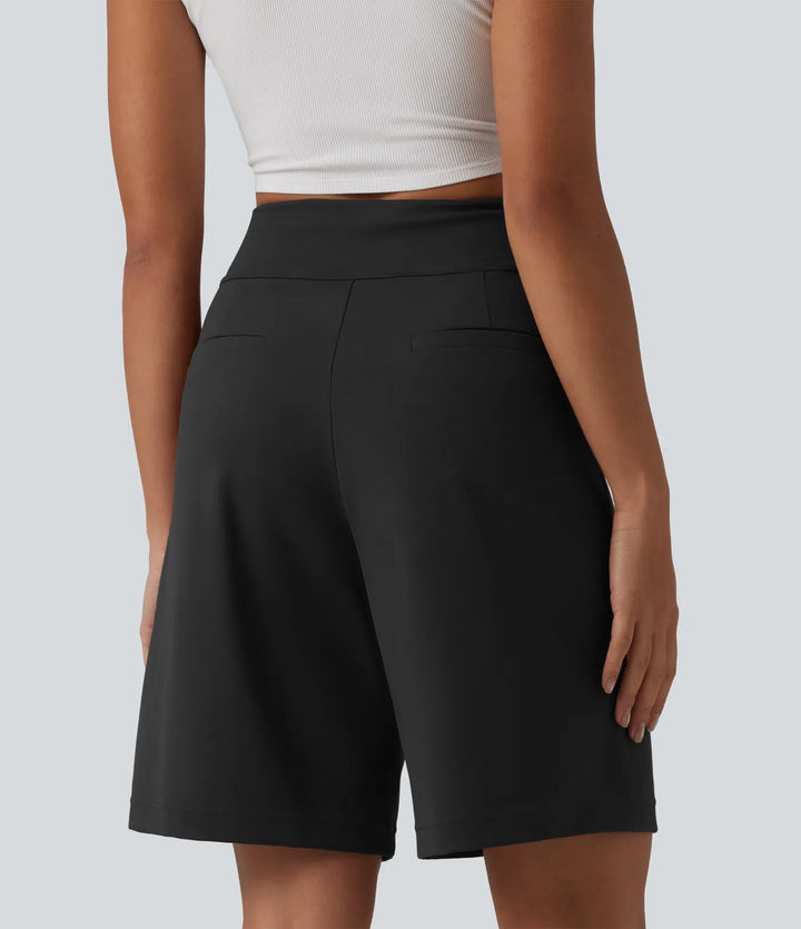 Short tailleur bermuda plissé