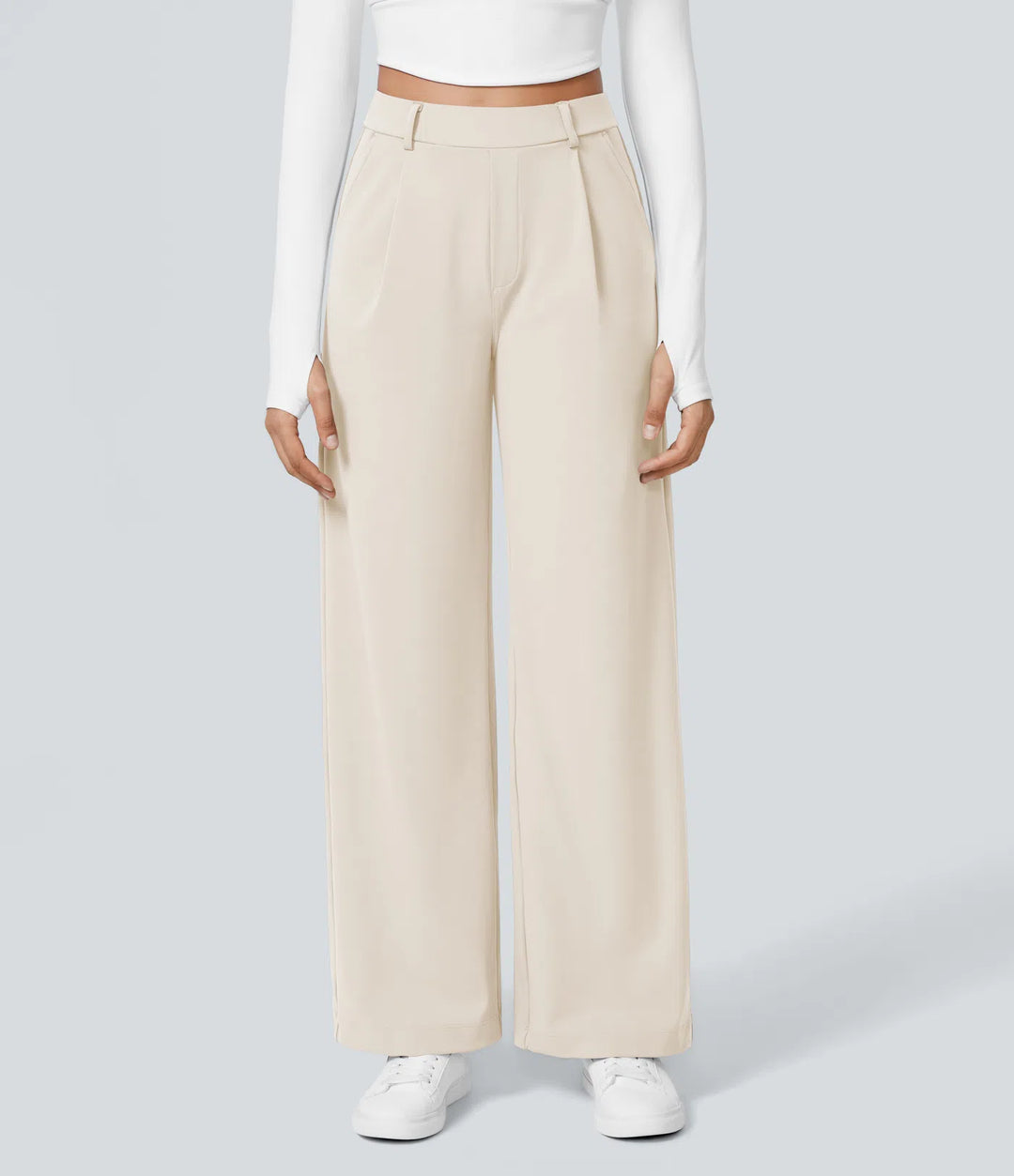 Pantalon tailleur Jean & Marie DayStretch coupe droite taille haute avec poches