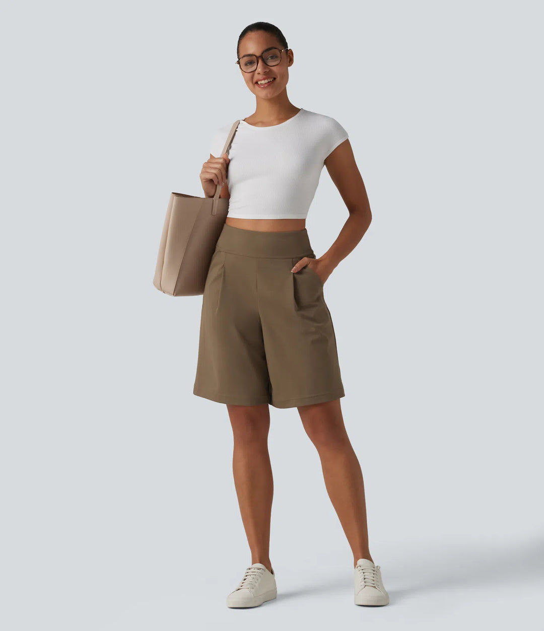 Short tailleur bermuda plissé