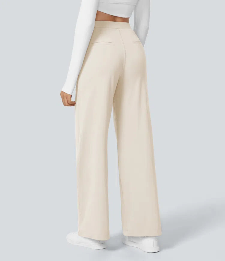 Pantalon tailleur Jean & Marie DayStretch coupe droite taille haute avec poches