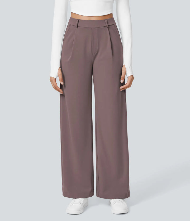 Pantalon tailleur Jean & Marie DayStretch coupe droite taille haute avec poches