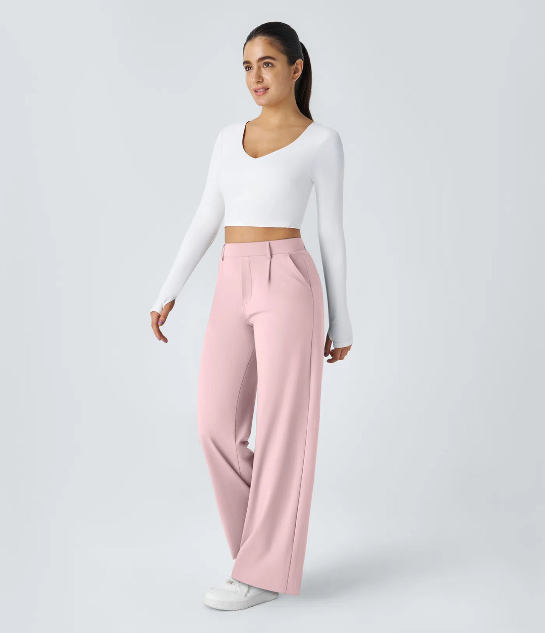 Pantalon tailleur Jean & Marie DayStretch coupe droite taille haute avec poches