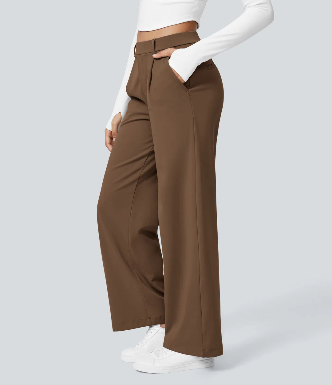 Pantalon tailleur Jean & Marie DayStretch coupe droite taille haute avec poches
