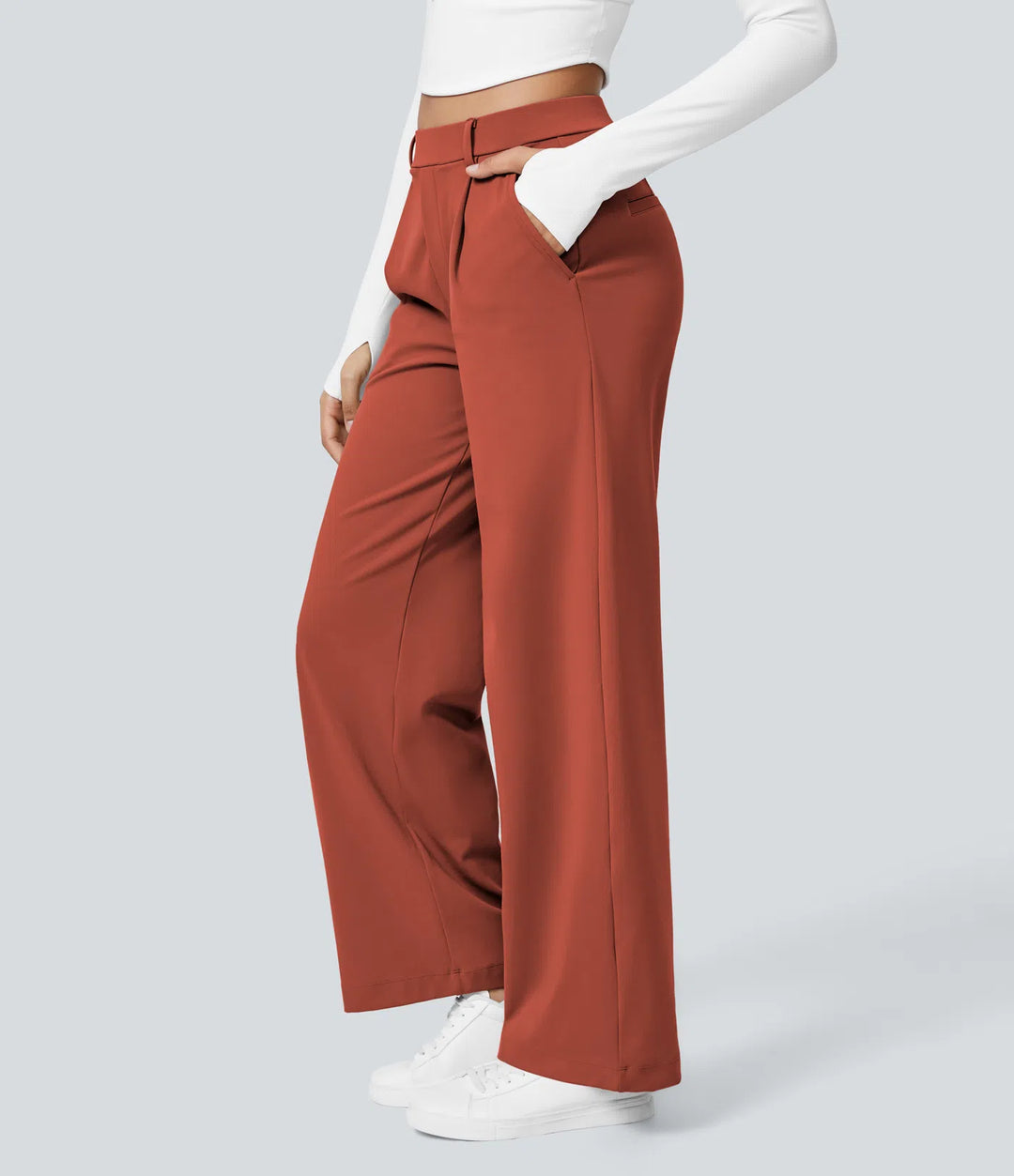 Pantalon tailleur Jean & Marie DayStretch coupe droite taille haute avec poches