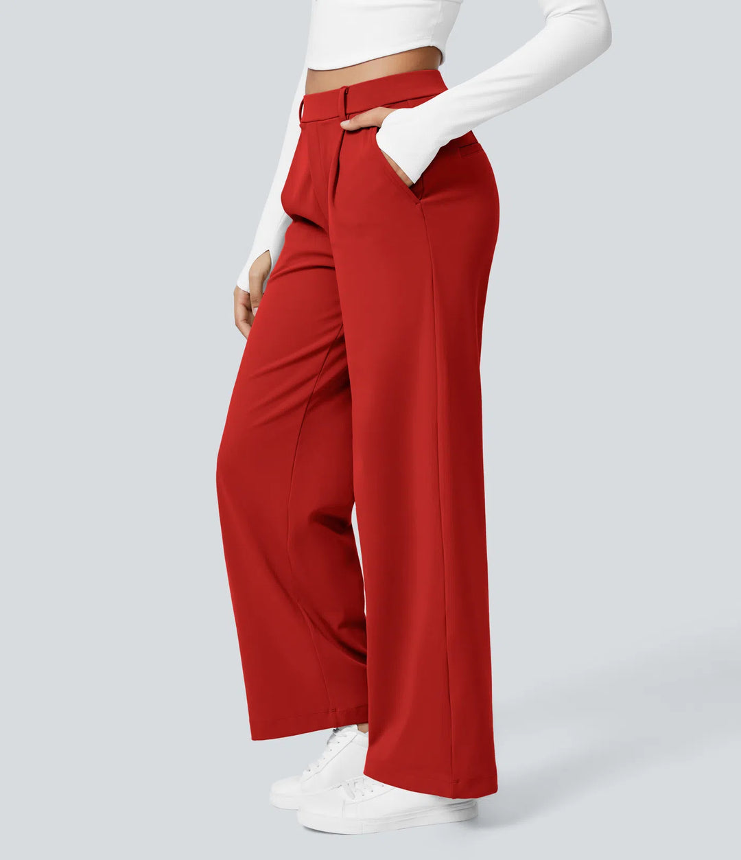 Pantalon tailleur Jean & Marie DayStretch coupe droite taille haute avec poches