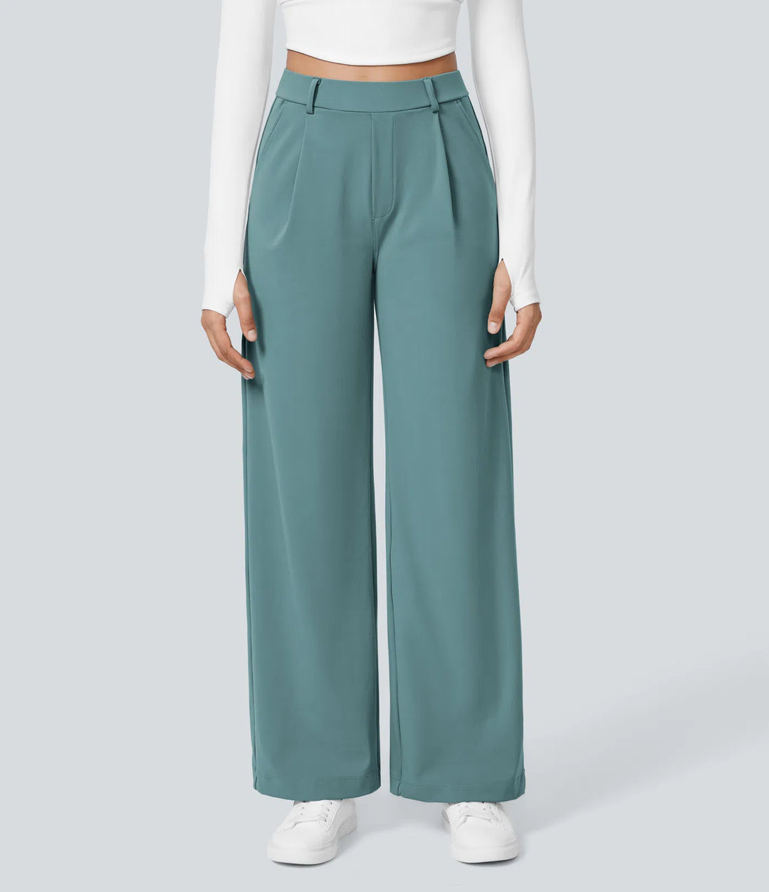 Pantalon tailleur Jean & Marie DayStretch coupe droite taille haute avec poches