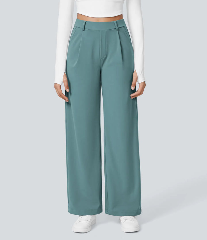 Pantalon tailleur Jean & Marie DayStretch coupe droite taille haute avec poches