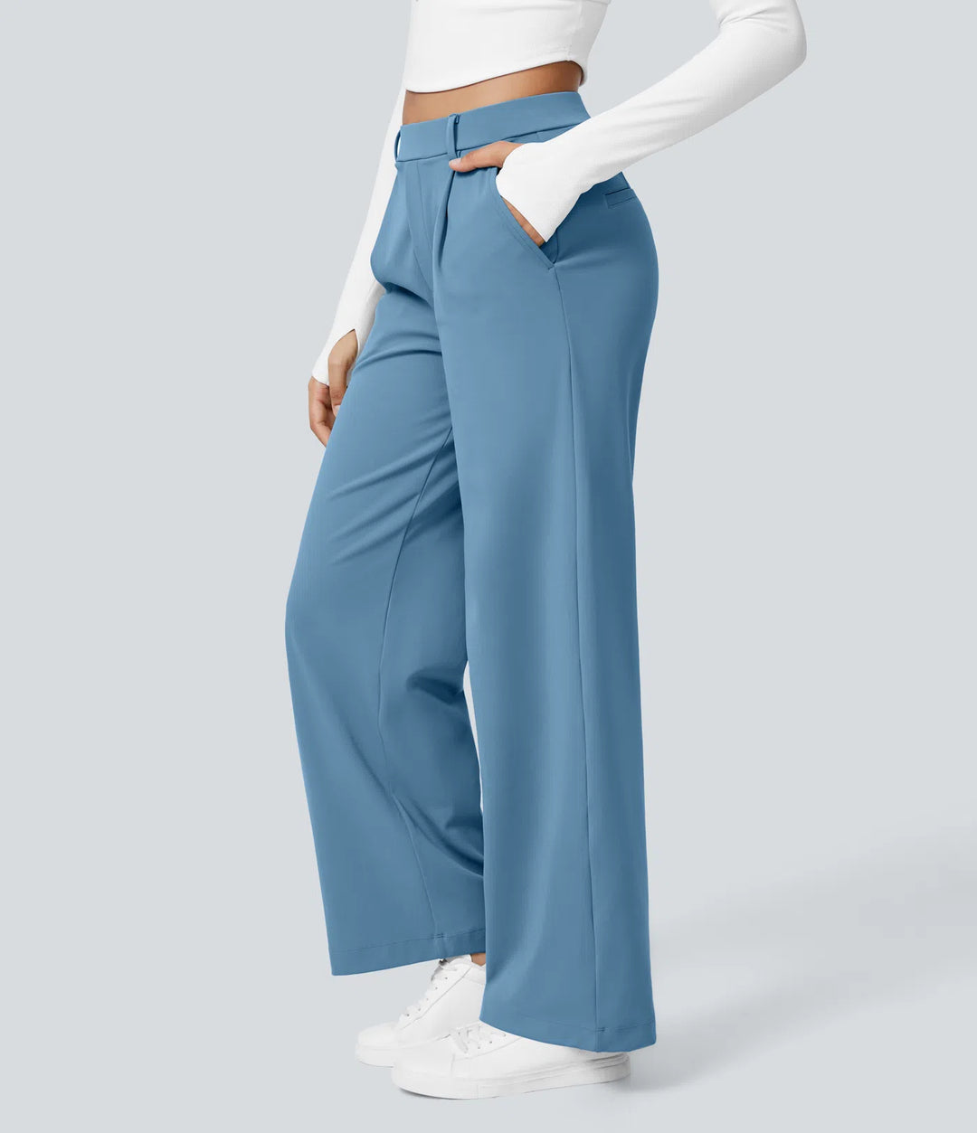 Pantalon tailleur Jean & Marie DayStretch coupe droite taille haute avec poches