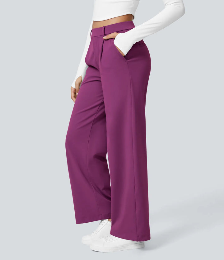 Pantalon tailleur Jean & Marie DayStretch coupe droite taille haute avec poches