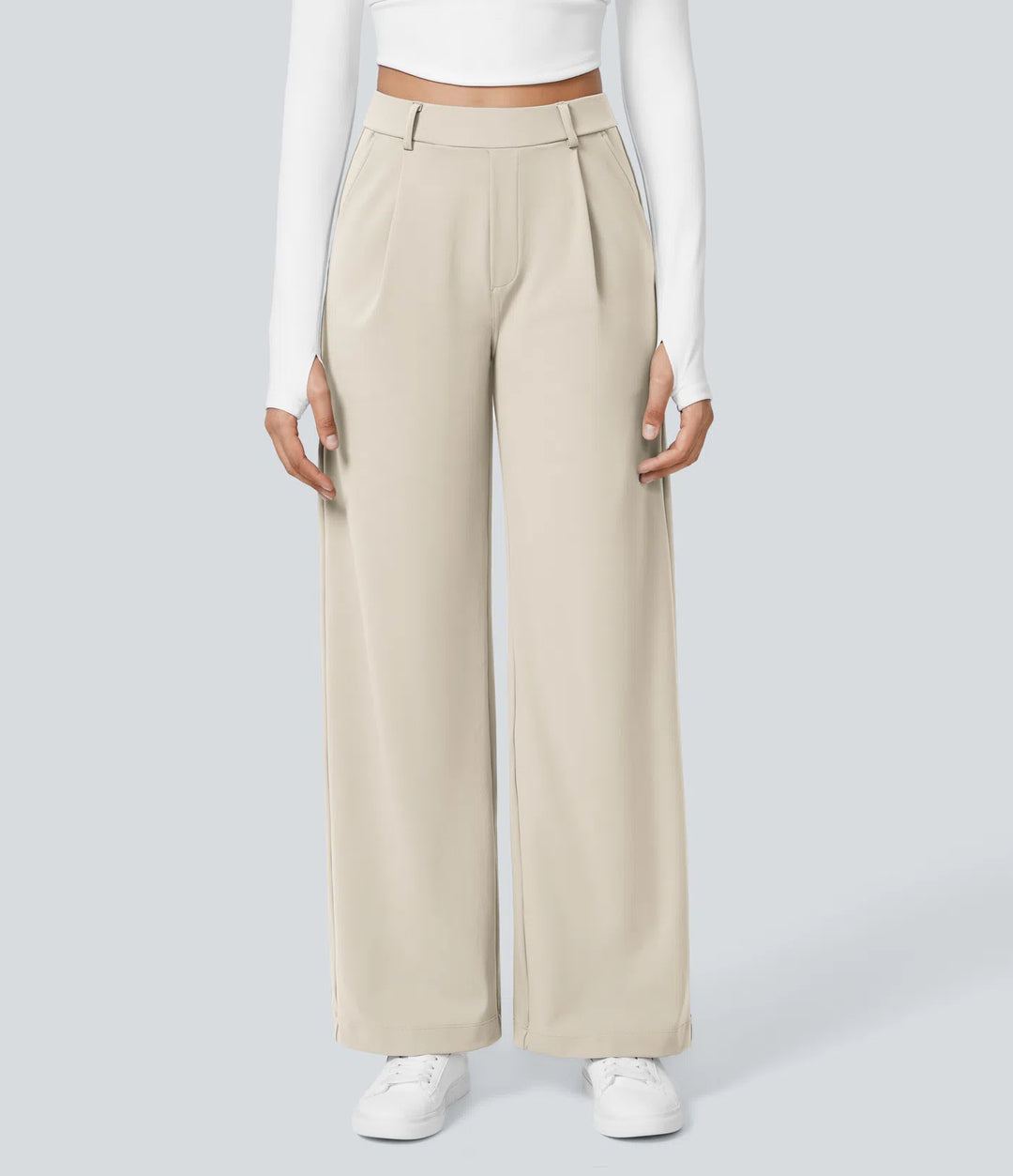 Pantalon tailleur Jean & Marie DayStretch coupe droite taille haute avec poches