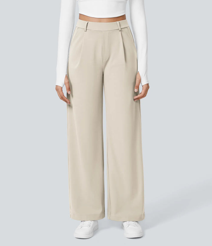 Pantalon tailleur Jean & Marie DayStretch coupe droite taille haute avec poches