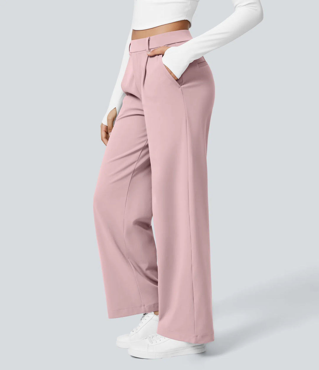 Pantalon tailleur Jean & Marie DayStretch coupe droite taille haute avec poches