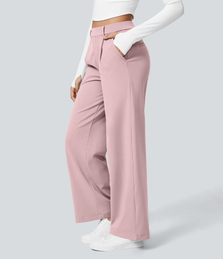 Pantalon tailleur Jean & Marie DayStretch coupe droite taille haute avec poches