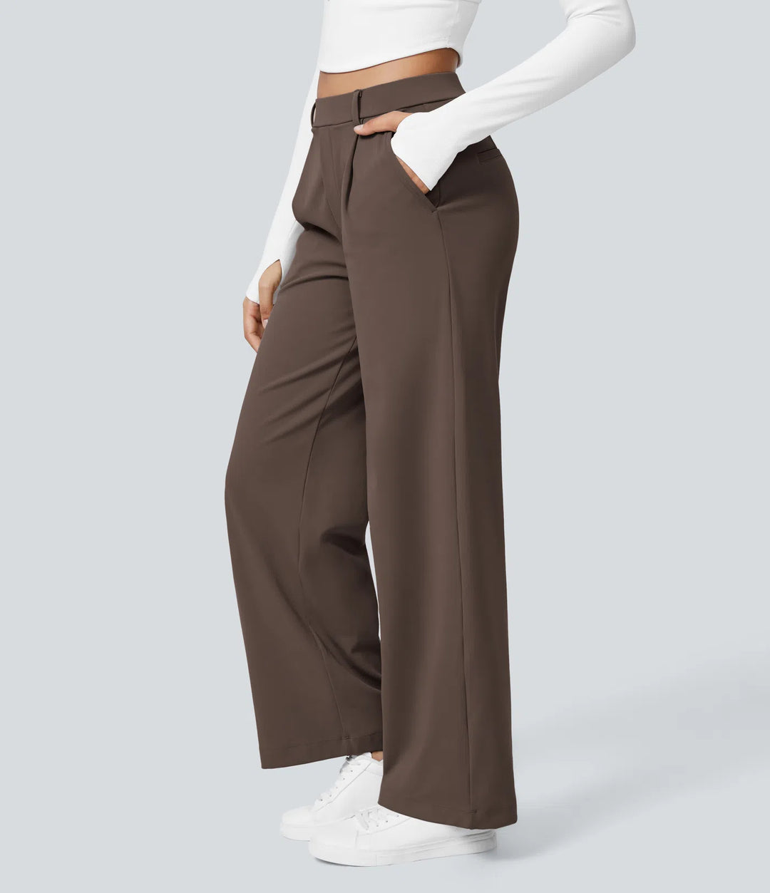 Pantalon tailleur Jean & Marie DayStretch coupe droite taille haute avec poches