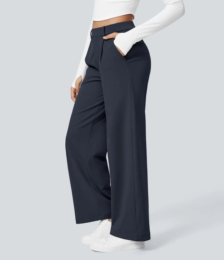 Pantalon tailleur Jean & Marie DayStretch coupe droite taille haute avec poches