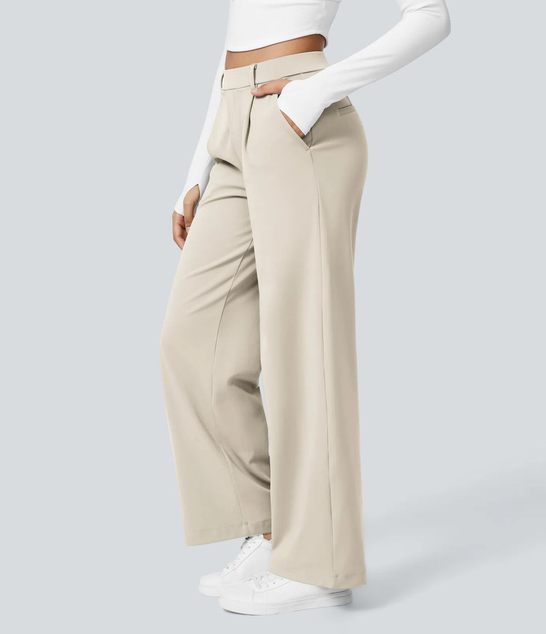 Pantalon tailleur Jean & Marie DayStretch coupe droite taille haute avec poches