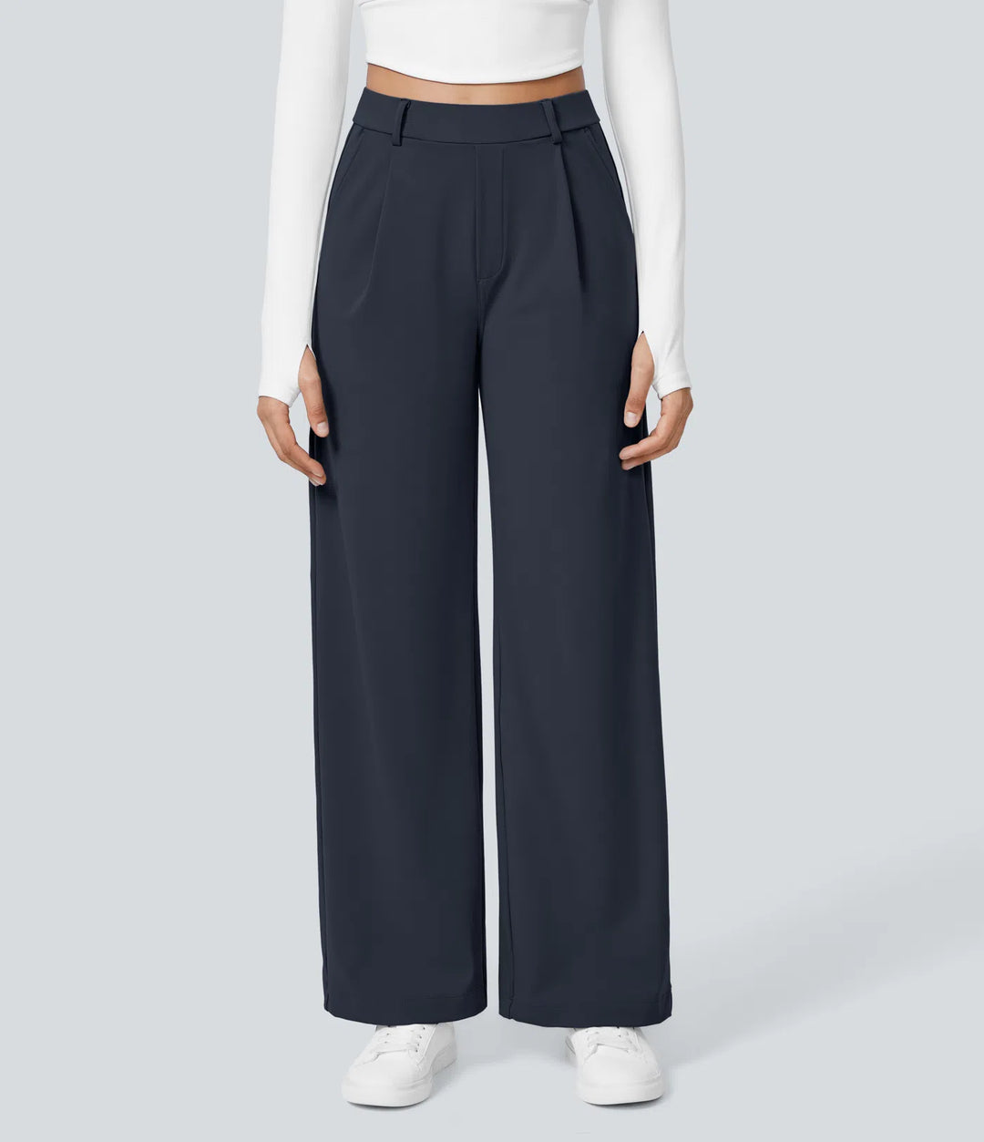 Pantalon tailleur Jean & Marie DayStretch coupe droite taille haute avec poches