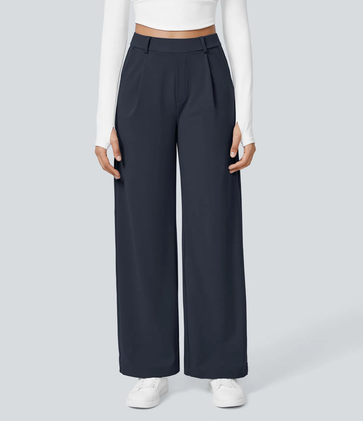 Pantalon tailleur Jean & Marie DayStretch coupe droite taille haute avec poches