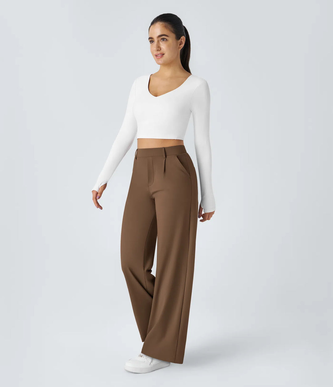 Pantalon tailleur Jean & Marie DayStretch coupe droite taille haute avec poches