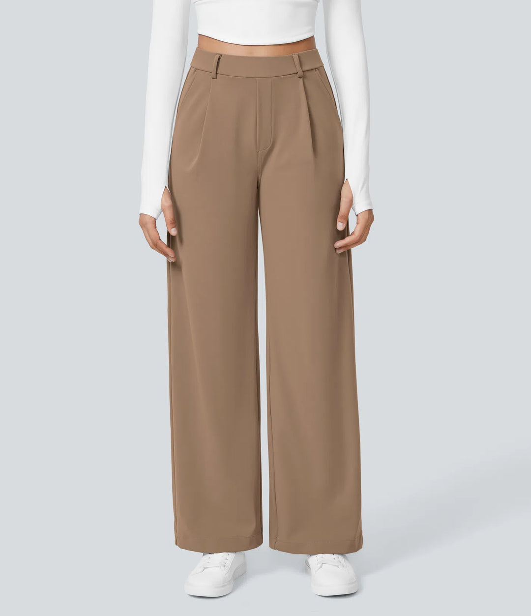 Pantalon tailleur Jean & Marie DayStretch coupe droite taille haute avec poches