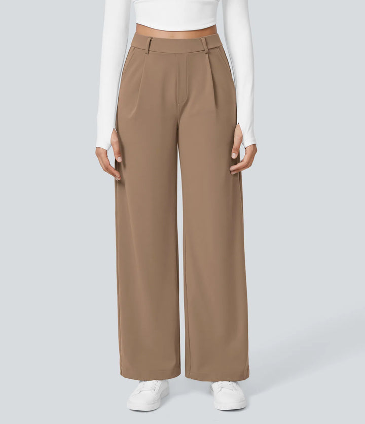 Pantalon tailleur Jean & Marie DayStretch coupe droite taille haute avec poches