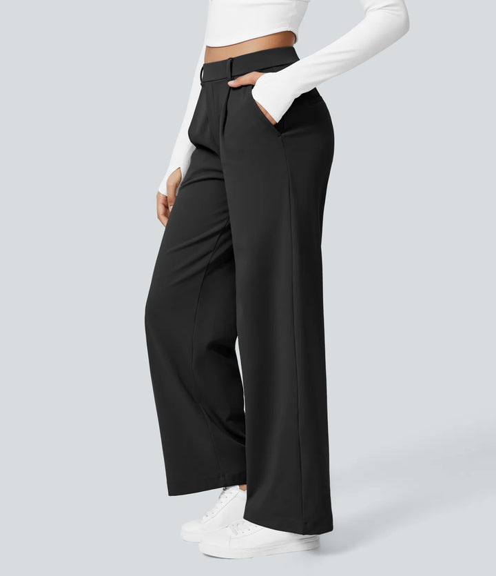 Pantalon tailleur Jean & Marie DayStretch coupe droite taille haute avec poches