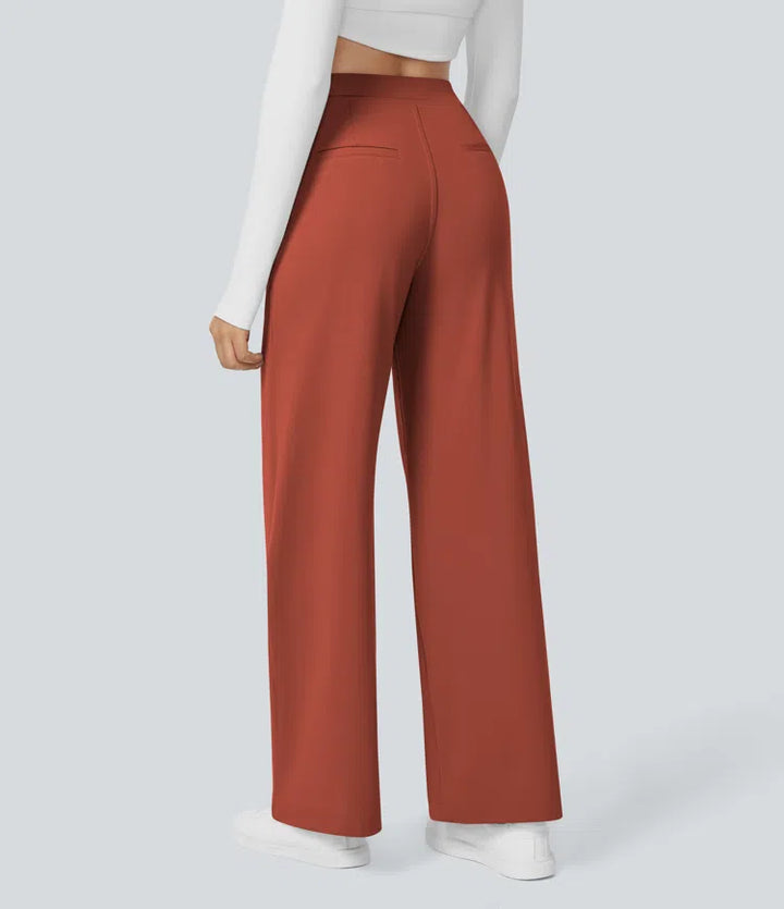 Pantalon tailleur Jean & Marie DayStretch coupe droite taille haute avec poches