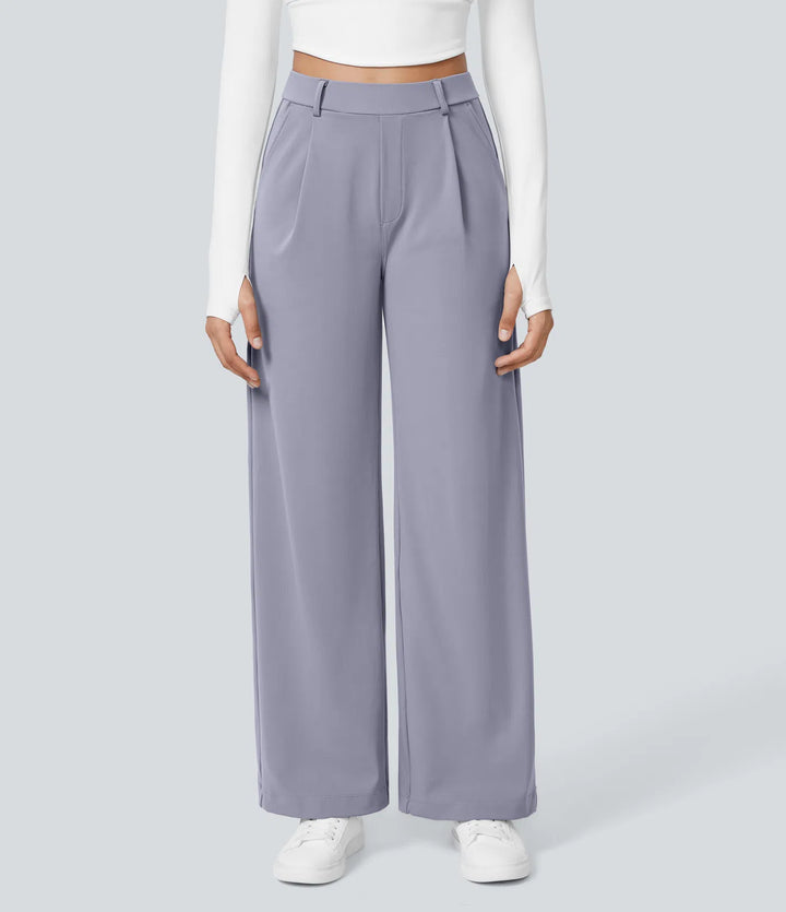 Pantalon tailleur Jean & Marie DayStretch coupe droite taille haute avec poches