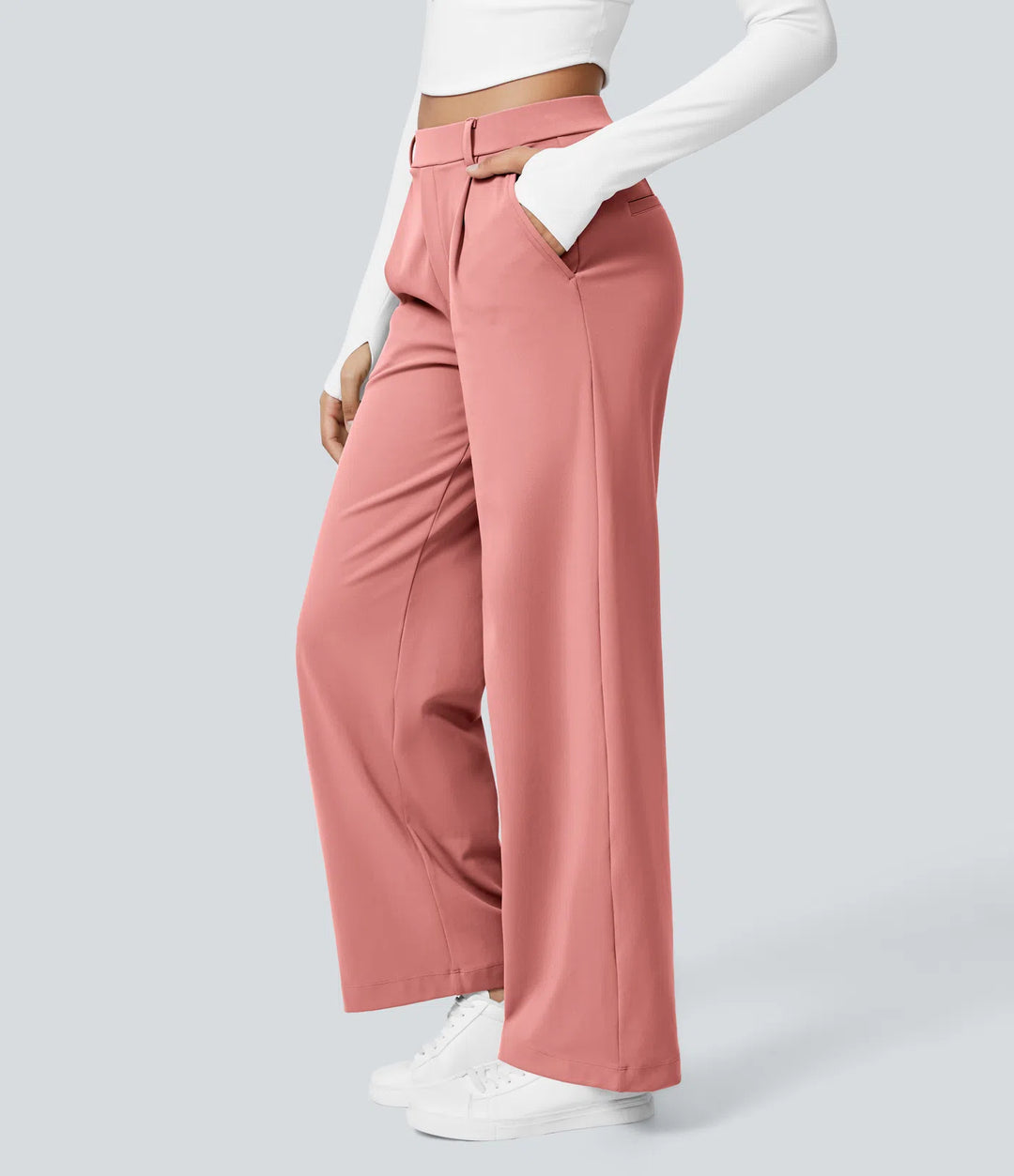 Pantalon tailleur Jean & Marie DayStretch coupe droite taille haute avec poches