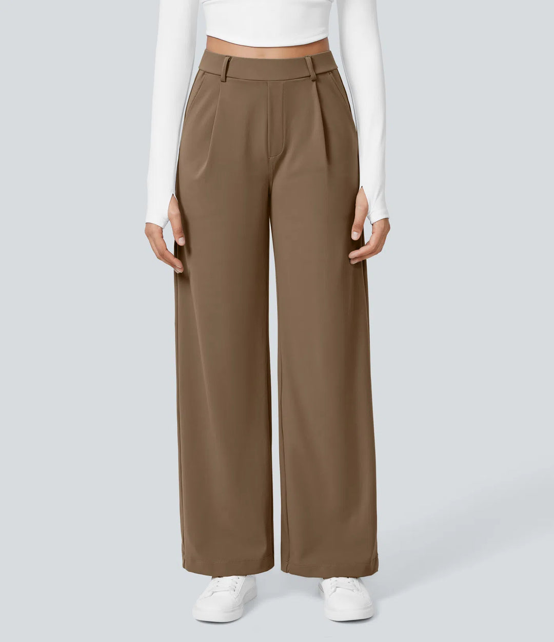 Pantalon tailleur Jean & Marie DayStretch coupe droite taille haute avec poches