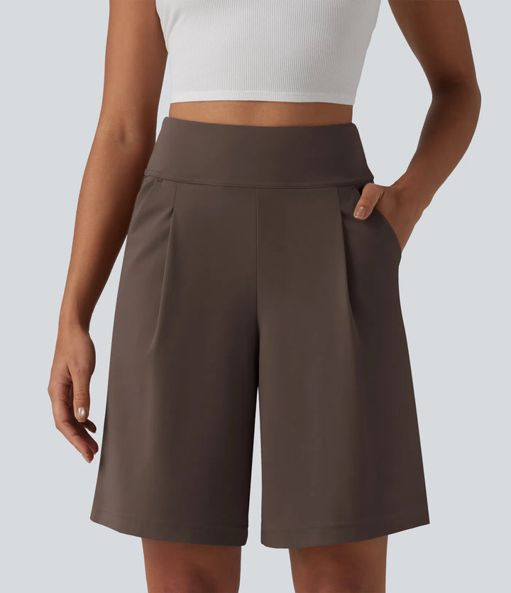 Short tailleur bermuda plissé