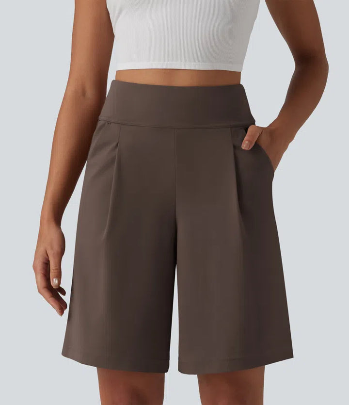 Short tailleur bermuda plissé