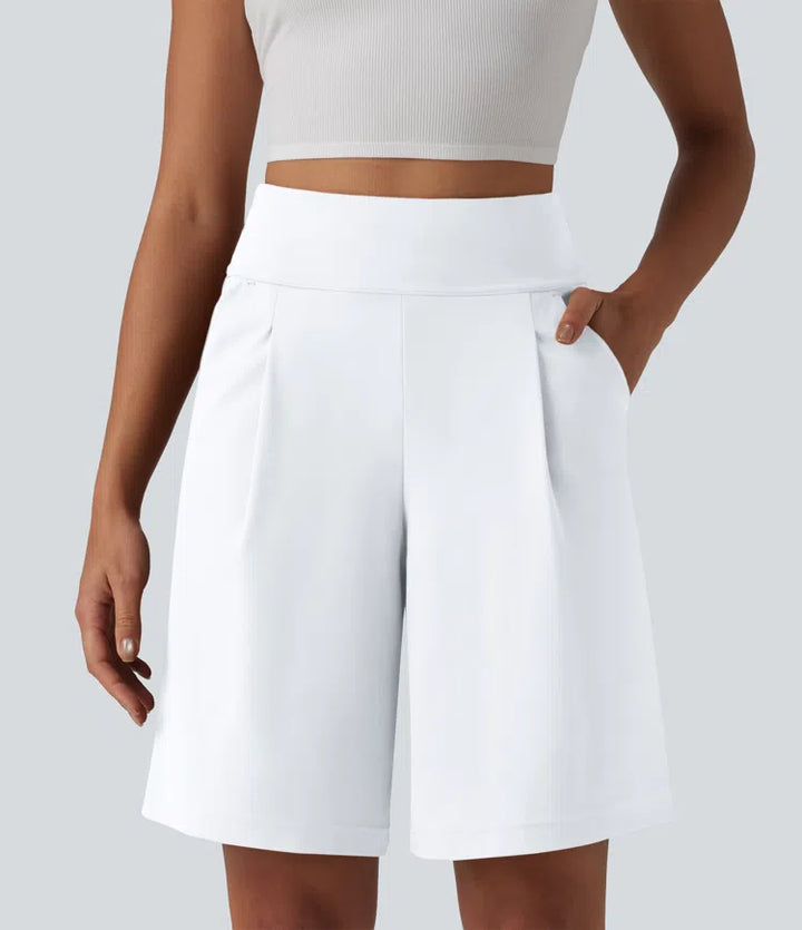Short tailleur bermuda plissé