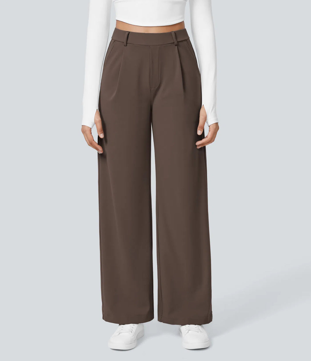 Pantalon tailleur Jean & Marie DayStretch coupe droite taille haute avec poches