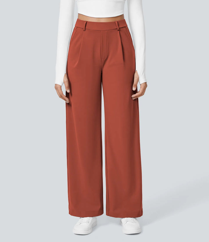 Pantalon tailleur Jean & Marie DayStretch coupe droite taille haute avec poches