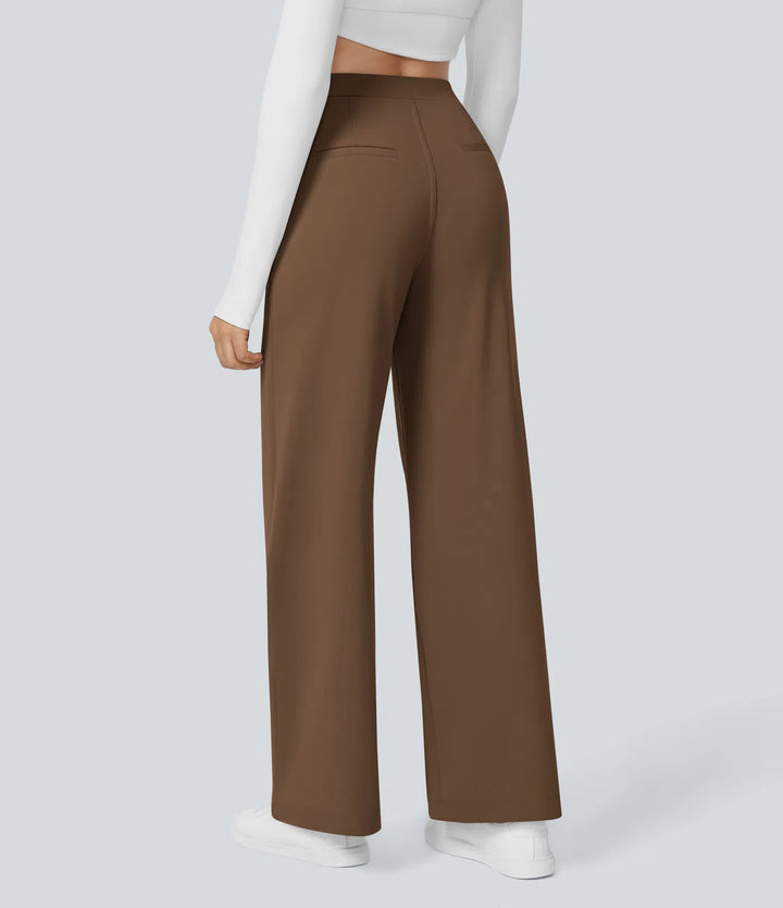 Pantalon tailleur Jean & Marie DayStretch coupe droite taille haute avec poches