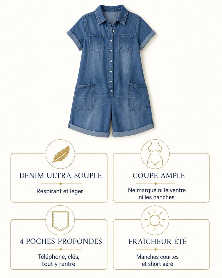 Combishort Capri en Denim